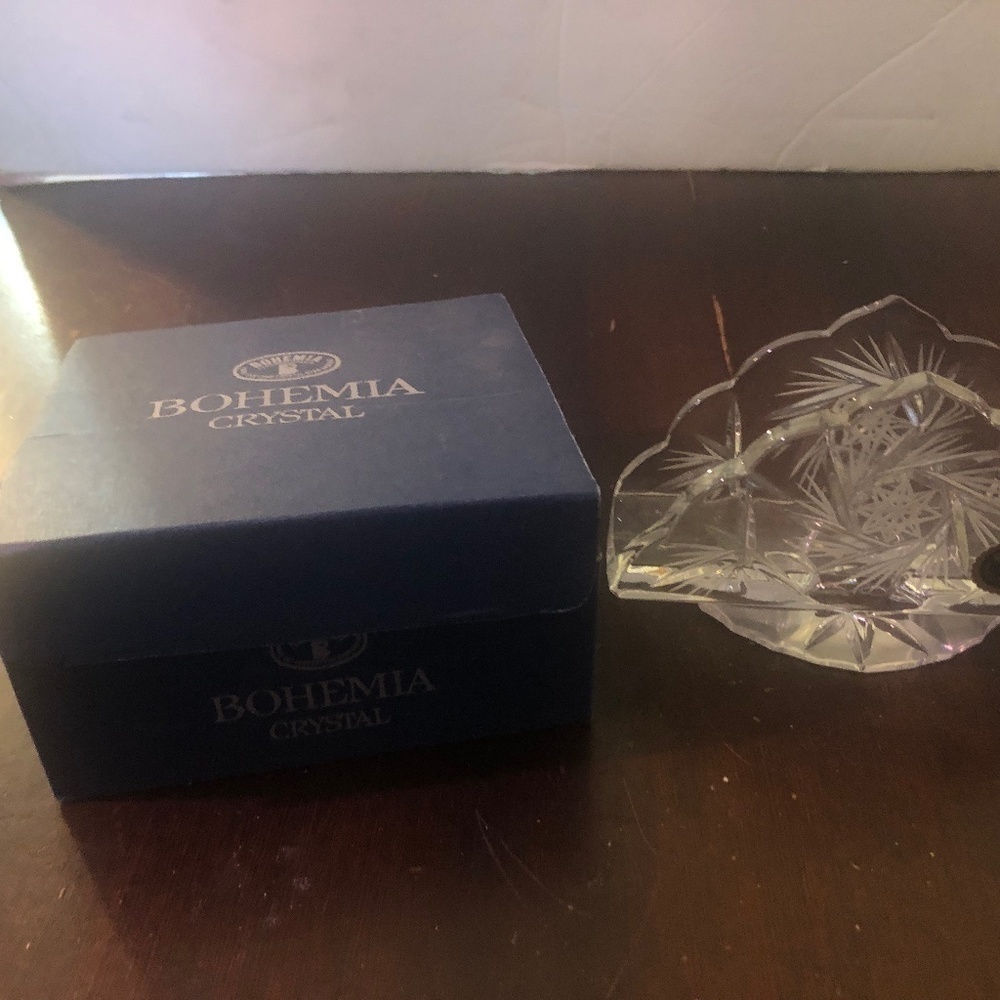 Vintage Bohemia Pinwheel Crystal Napkin HolderNEW Breast Cancer Fundraiser